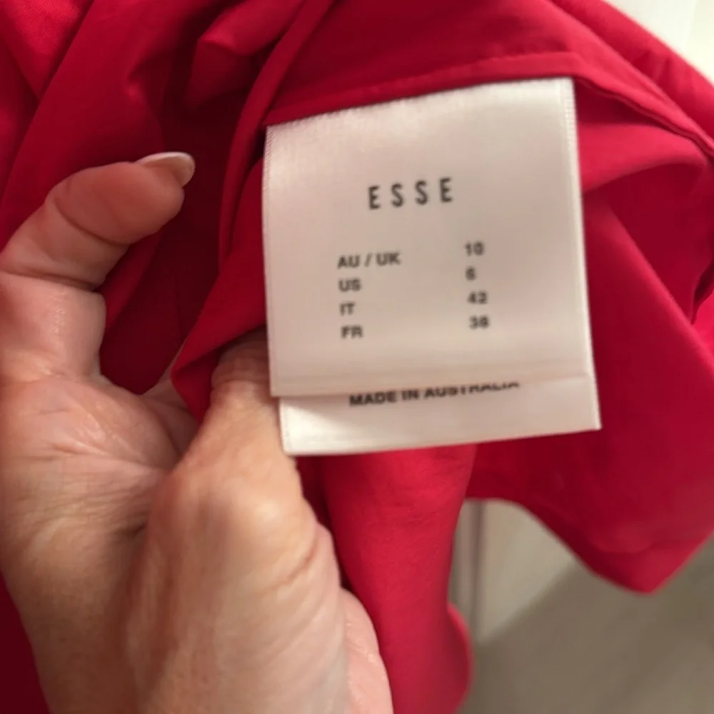 Esse Studios Red Italian Cotton Cutout Dress- US6 - Picture 8 of 14